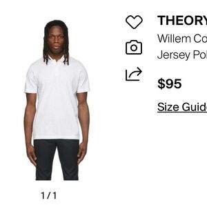 Theory Willem Cosmos 100% Cotton Jersey Polo Shirt Blue
Size L